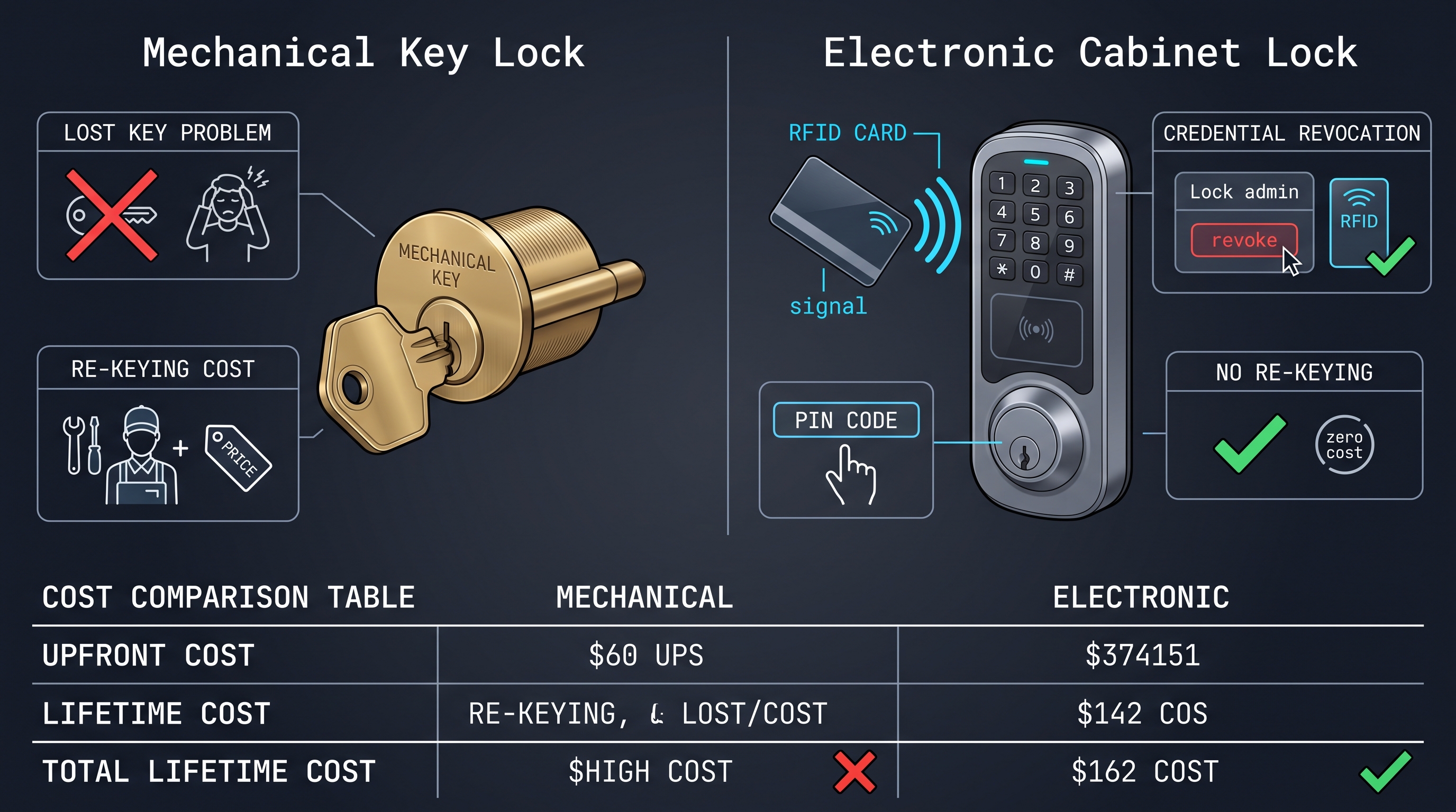 Cabinet lock keyword priority classification diagram
