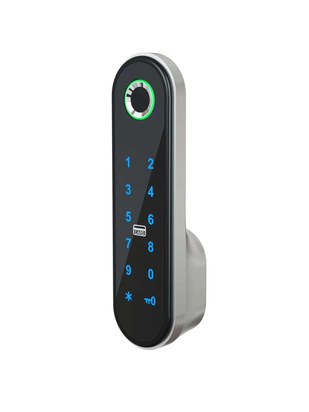 Fingerprint cabinet lock with biometric reader and keypad